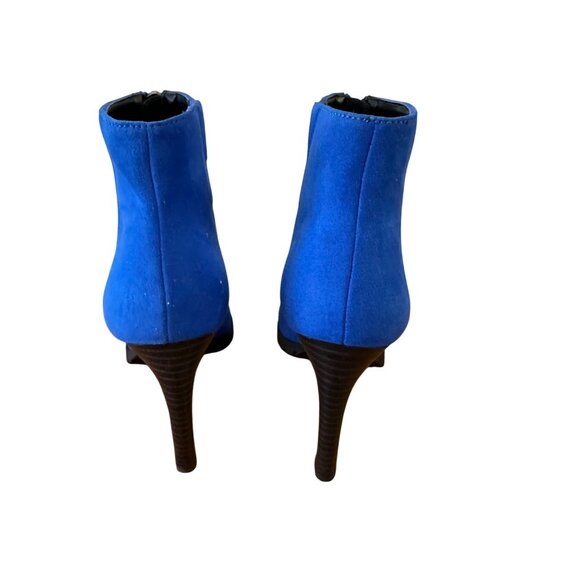 Bar III 7M Dillanf Suede Fabric Upper Ankle Zip Up Boot Blue - Picture 13 of 14